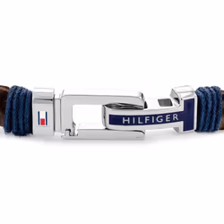 Tommy Hilfiger Men's Jewelry Flat Braided Leather Bracelet