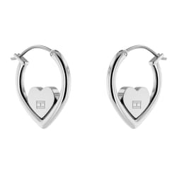 Tommy Hilfiger Women's Jewelry Hoop Heart Earrings  Color: Silver (Model: 2780556)