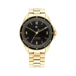 Tommy Hilfiger Men's Quartz Stainless Steel and Link Bracelet Watch  Color: Gold (Model: 1791903)