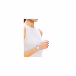 Calvin Klein Iconic Two Tone Carnation Gold IP 35 MM Case Watch with TT Mesh Bracelet (Model: 25200033)