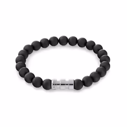 Calvin Klein Jewelry Men's Bracelet Round Bead and Steel Metal Color: Black (Model: 35000104)