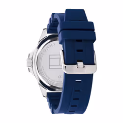 Tommy Hilfiger Men's Quartz Stainless Steel and Silicone Strap Watch  Color: Blue (Model: 1791991)