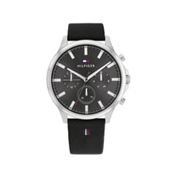 Tommy Hilfiger 1710495 Men's Stainless Steel Case and Leather Strap Watch Color: Black