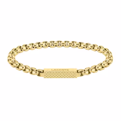 Lacoste L'Essentiel Men's Ionic Plated Gold Steel Chain Bracelets (Mod