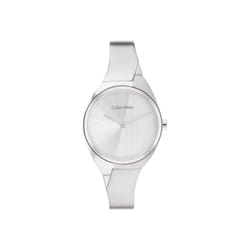 Calvin Klein Women's Quartz Stainless Steel Case and Bangle Bracelet Watch  Color: Silver (Model: 25200234)