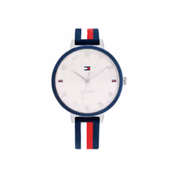 Tommy Hilfiger Women's Quartz Stainless Steel Case and Silicone Strap Watch Color: Multi Color (Model: 1782584)