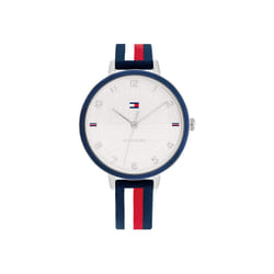 Tommy Hilfiger Women's Quartz Stainless Steel Case and Silicone Strap Watch  Color: Multi Color (Model: 1782584)