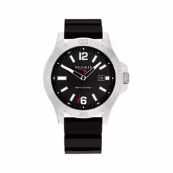 Tommy Hilfiger Men's Quartz 1710539 Stainless Steel Case and Silicone Strap Watch Color: Black
