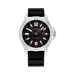 Tommy Hilfiger Men's Quartz 1710539 Stainless Steel Case and Silicone Strap Watch  Color: Black