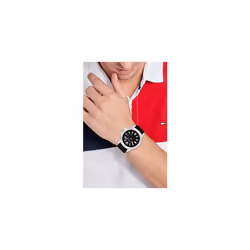 Tommy Hilfiger Men's Quartz 1710539 Stainless Steel Case and Silicone Strap Watch  Color: Black
