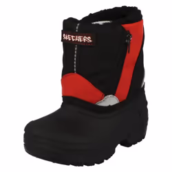 ) Boys Skechers Mor-Tex Water Resistant Boots Carbuncle 96061N - UK 9 Child, Black/Red (Black
