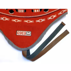 Detroit Red Wings String Knit CCM Hat with Pom & Tassels - Red