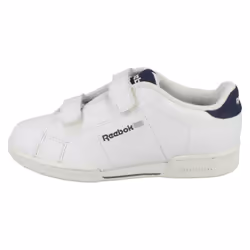 ) Boys Reebok Casual Trainers NPC II 2V Matl - UK 10 Child, White/Blue Cadet/Tin Grey (White