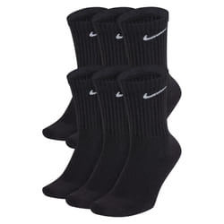 Nike Everyday Cushioned 6 Pairs Unisex Crew Socks - Black, S