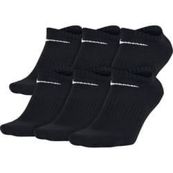 NIKE Unisex Performance Cushion No-Show Socks with Band 6 Pairs  Black/White  X-Small