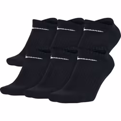 NIKE Unisex Performance Cushion No-Show Socks with Band 6 Pairs Black/White Small