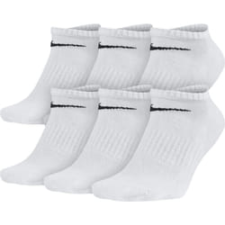 NIKE Unisex Performance Cushion No-Show Socks with Band 6 Pairs  White/Black  Large