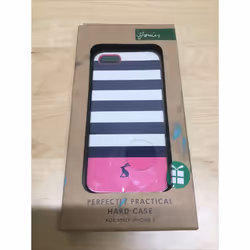 Joules Apple Iphone 5 Hard Case Stripe White/Blue Pink Bunny New