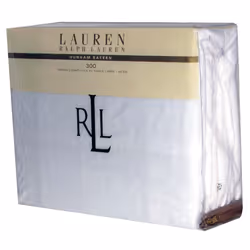 Lauren Ralph Lauren 3 Piece Twin Dunham Sateen Cotton Sheet Set Solid White
