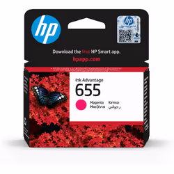 HP 655 Magenta Original Ink Advantage Cartridge, Standard Yield, Magenta, Dye-based ink, 1 pc(s), 600 pages