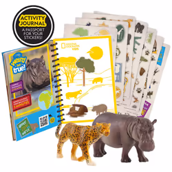 National Geographic Kids Activity Journal Set Includes Realistic Animal Toy Figures  Level 1 Reading Fact Book  Packaging from Recycled Material  Kids