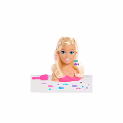 Barbie Fashionistas 8-Inch Styling Head, Blonde, 20 Pieces Include Styling Accessories, Hair Styling for Kids, by Just Play