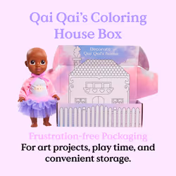 Qai Qai Doll by Serena Williams  Baby Doll with Coloring House Box  Removable Outfit  Stands Alone  Kids Toys for Ages 3 Up  Amazon Exclusive by Just