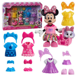 Just Play Disney Junior Minnie Mouse Glitter and Glam Pet Fashion Set  23-piece Doll and Accessories  Officially Licensed Kids Toys for Ages 3 Up
