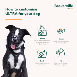 Safe BASKERVILLE ULTRA MUZZLE, Size 6, Patented Humane Design, Breathable, Dog can Pant and Drink, Adjustable, Padded,