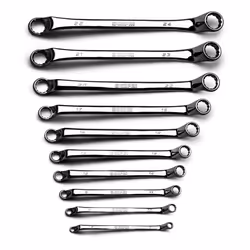 Capri Tools 75-Degree Deep Offset Double Box End Wrench Set 6 to 24 mm Metric 10-Piece with Heavy Duty Canvas Pouch (CP119 ...