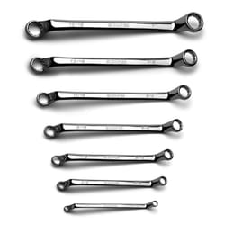 Capri Tools 75-Degree Deep Offset Double Box End Wrench Set  1/4 to 1 in  SAE  7-Piece with Heavy Duty Canvas Pouch