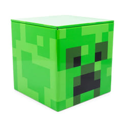 Minecraft Creeper 4-Inch Tin Storage Box Cube Organizer with Lid | Basket Container  Cubby Cube Closet Organizer  Home Decor Playroom Accessories | Vi
