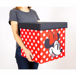 Disney Mickey & Minnie 15-Inch Storage Bin Cube Organizers with Lids  Set of 2 | Fabric Basket Container  Cubby Cube Closet Organizer  Home Decor Play