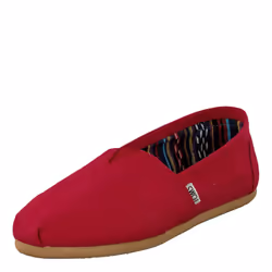 TOMS Women's Espadrille Loafer Flat  Red Canvas  8