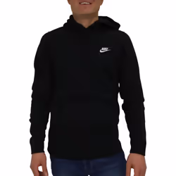 Nike Men's Sportswear Club Pullover Hoodie  Black/Black/White  Medium
