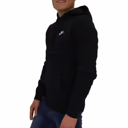 Nike Men's Sportswear Club Pullover Hoodie  Black/Black/White  Medium