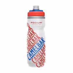 CamelBak Podium Chill Insulated Bike Water Bottle - Easy Squeeze Bottle - Fits Most Bike Cages - 21oz  Race Edition - Red
