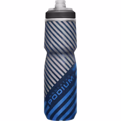 CamelBak Podium Chill Insulated Bike Water Bottle - Easy Squeeze Bottle - Fits Most Bike Cages - 24oz  Navy Stripe