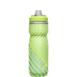 CamelBak Podium Chill Insulated Bike Water Bottle - Easy Squeeze Bottle - Fits Most Bike Cages - 21oz  Lime/Blue Stripe