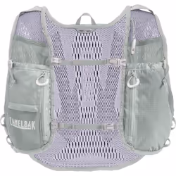 Camelbak Zephyr Pro Vest 12L with 2 x 500ml Quick Stow Flasks Running Hydration Mens Surf Pack - 12L, Sky Grey/Lavender Blue