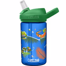 CamelBak eddy 14oz Kids Water Bottle with Tritan Renew  Straw Top  LeakProof When Closed  Iguanas