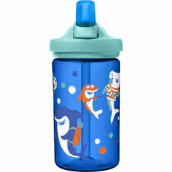 CamelBak Eddy+ 14oz Kids Water Bottle with Tritan Renew - Straw Top  Leak-Proof When Closed  Shark Summer Camp
