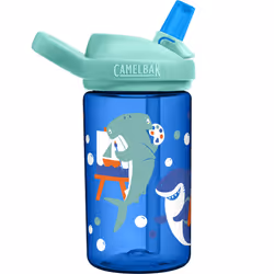 CamelBak Eddy+ 14oz Kids Water Bottle with Tritan Renew - Straw Top  Leak-Proof When Closed  Shark Summer Camp