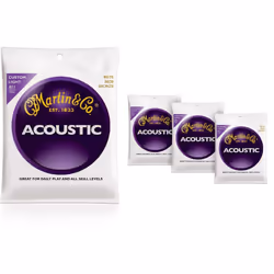 Martin M175 Traditional Bronze Custom Light Acoustic Guitar Strings - 4 Pack
