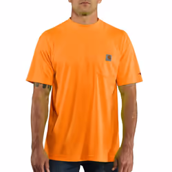 Carhartt Men's High-Visibility Force Relaxed Fit Lightweight Color Enhanced Short-Sleeve Pocket T-Shirt   Brite Orange  Mediu ...