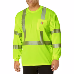 Carhartt Men's High Visibility Force Long Sleeve Class 3 Tee Brite Lime Medium