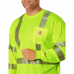 Carhartt Men's High Visibility Force Long Sleeve Class 3 Tee Brite Lime Medium