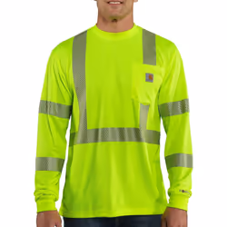 Carhartt Men's High Visibility Force Long Sleeve Class 3 Tee Brite Lime Medium