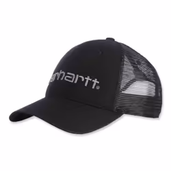 Carhartt Unisex, Canvas Mesh-Back Logo Graphic Cap, Black, One Size