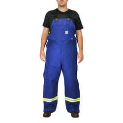 Carhartt Men's 101628 Flame-Resistant Striped Duck Bib Overall - Quilt Lined - 38W x 32L - Royal Blue